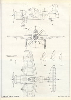 Grumman F8F Bearcat - 1/72 рисунок E.J. «Eddie» Riding, 1/72, «Aircraft of the fighting powers» Том.VII, издание 1946г